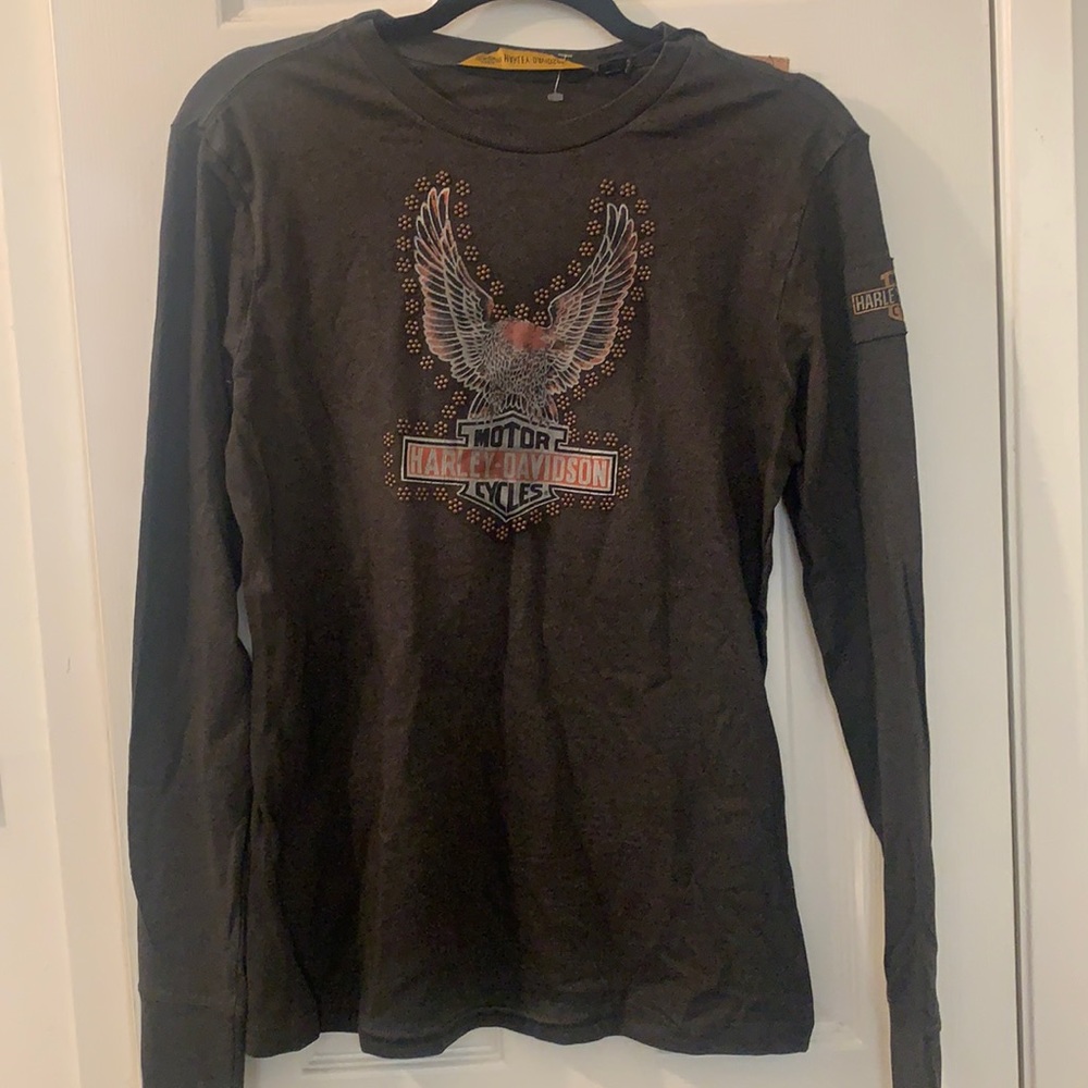 Harley Davidson Women's Studded Distressed Eagle